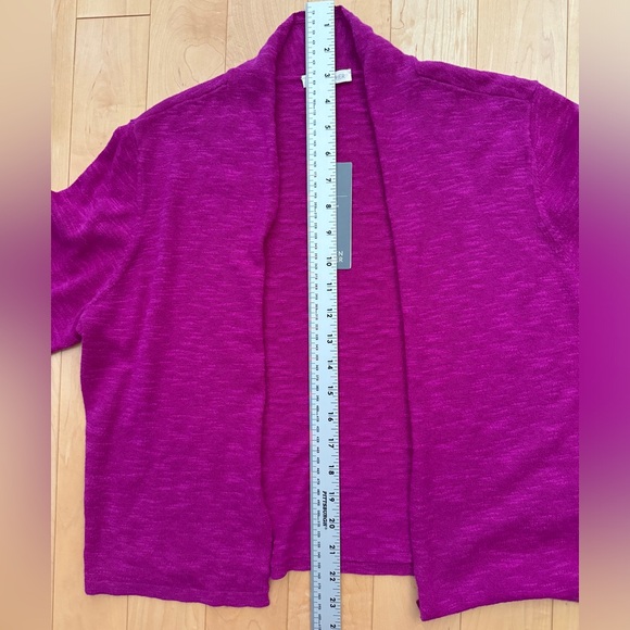 🆕Eileen Fisher Organic Linen/Cotton Open Front Straight Cropped Cardigan size M - Picture 8 of 9